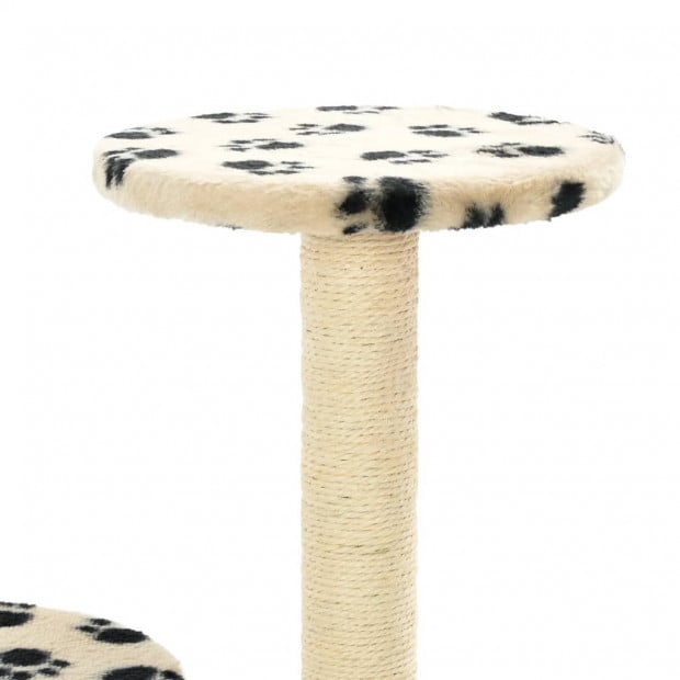 Cat Tree Sisal Scratching Posts 60 Cm Beige Paw Prints Image 6