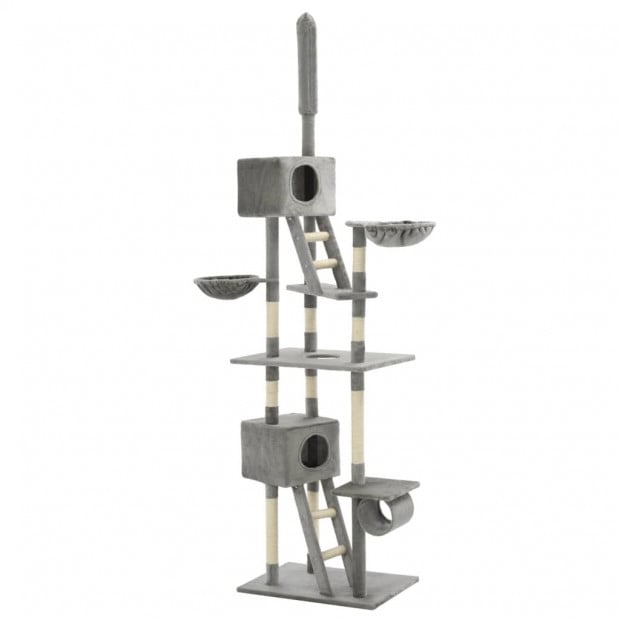 Cat Tree With Sisal Scratching Posts 230-260 Cm Grey Image 2