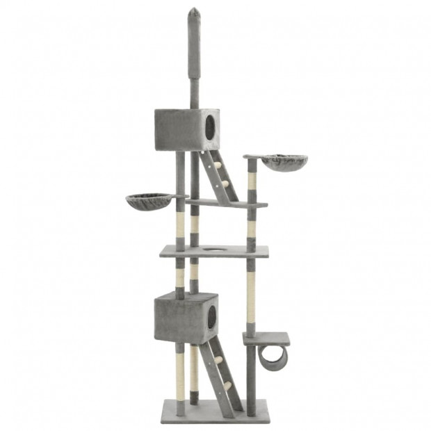 Cat Tree With Sisal Scratching Posts 230-260 Cm Grey Image 3