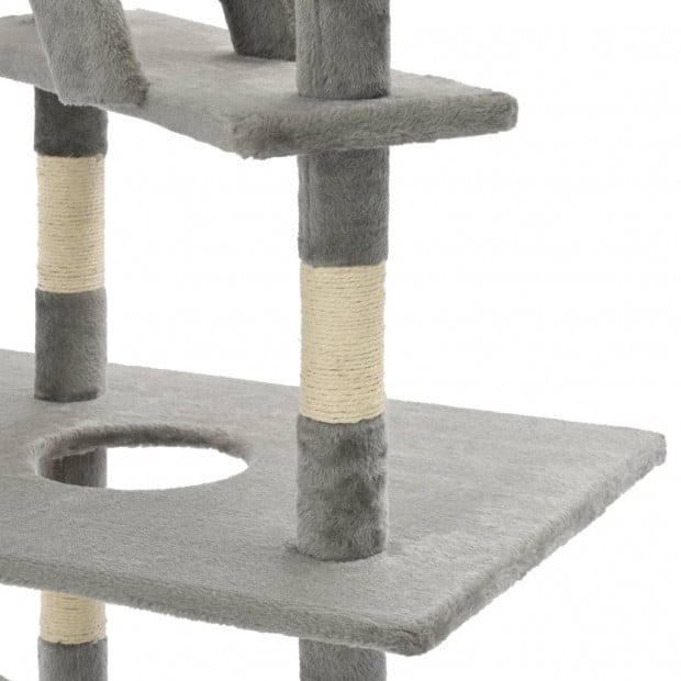 Cat Tree With Sisal Scratching Posts 230-260 Cm Grey Image 5