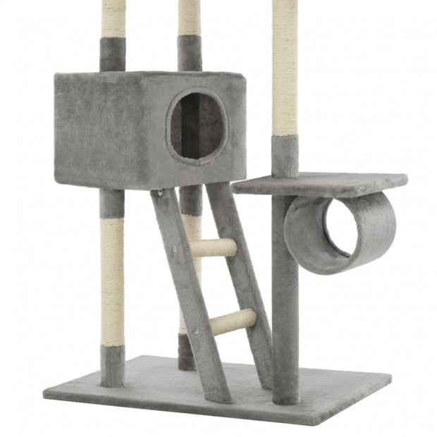 Cat Tree With Sisal Scratching Posts 230-260 Cm Grey Image 6