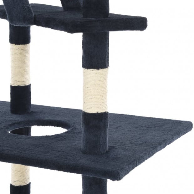 Cat Tree With Sisal Scratching Posts 230-260 Cm Dark Blue Image 4
