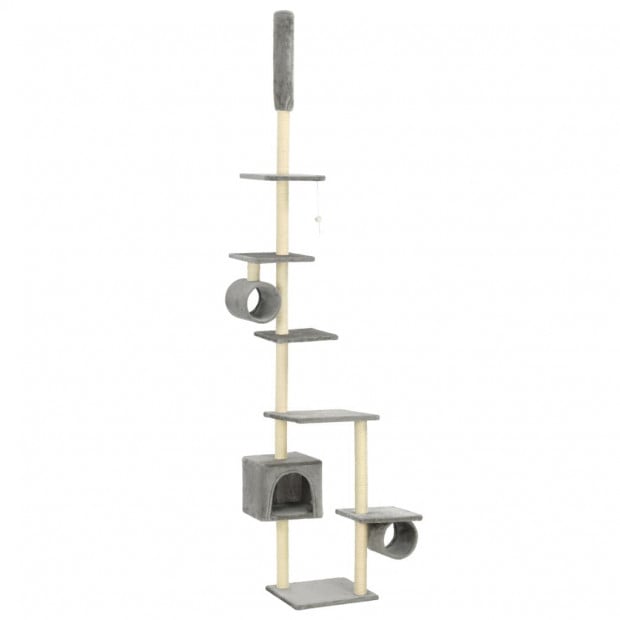 Cat Tree With Sisal Scratching Posts 260 Cm Grey Image 2