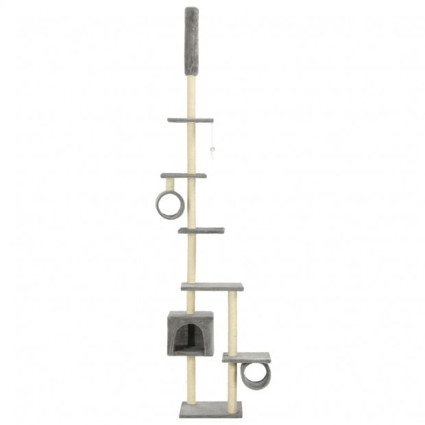 Cat Tree With Sisal Scratching Posts 260 Cm Grey Image 3