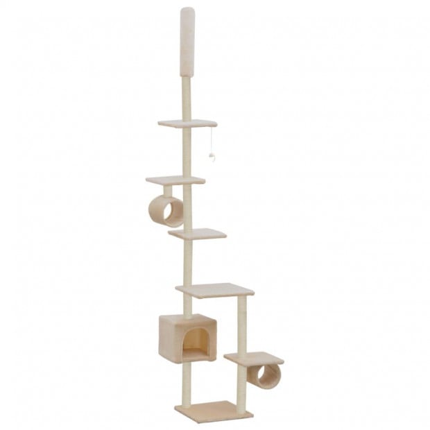 Cat Tree With Sisal Scratching Posts 260 Cm Beige Image 2