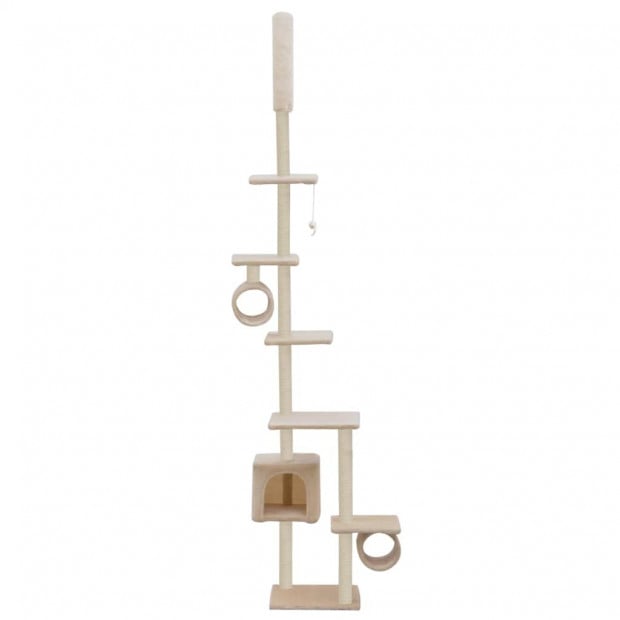 Cat Tree With Sisal Scratching Posts 260 Cm Beige Image 3