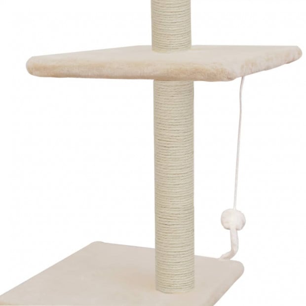 Cat Tree With Sisal Scratching Posts 260 Cm Beige Image 6