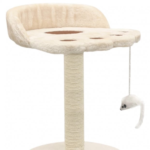 Cat Tree With Sisal Scratching Post 40 Cm Beige And Brown Image 4