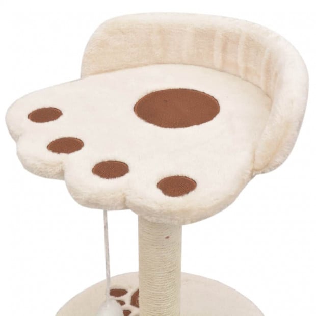 Cat Tree With Sisal Scratching Post 40 Cm Beige And Brown Image 5
