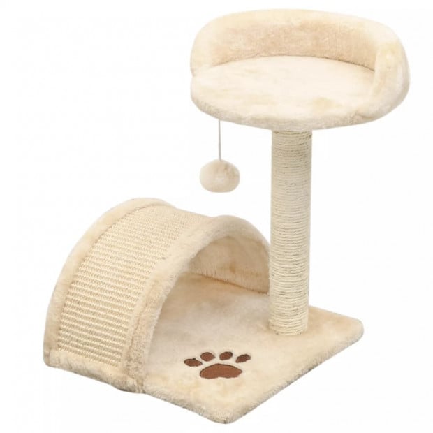 Cat Tree With Sisal Scratching Post 40 Cm Beige And Brown Image 2
