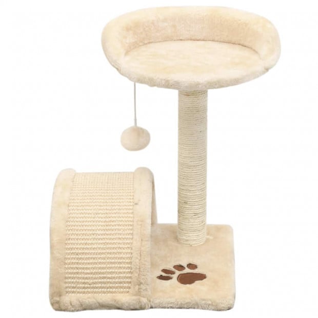 Cat Tree With Sisal Scratching Post 40 Cm Beige And Brown Image 3