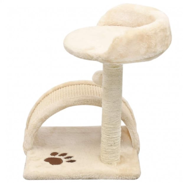 Cat Tree With Sisal Scratching Post 40 Cm Beige And Brown Image 4