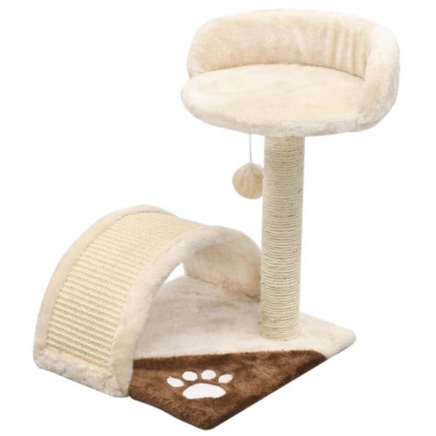 Cat Tree Sisal Scratching Post 40 Cm Beige And Brown Image 2