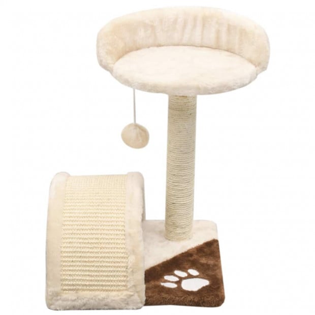 Cat Tree Sisal Scratching Post 40 Cm Beige And Brown Image 3