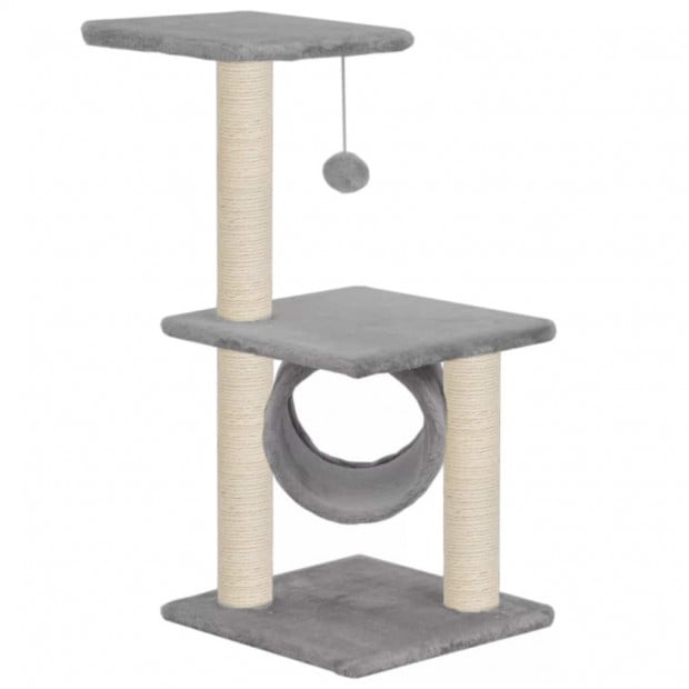 Cat Tree With Sisal Scratching Posts 65 Cm Grey Image 2