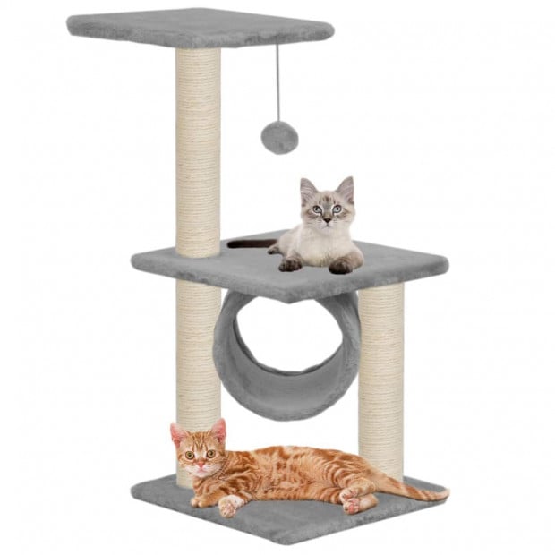 Cat Tree With Sisal Scratching Posts 65 Cm Grey