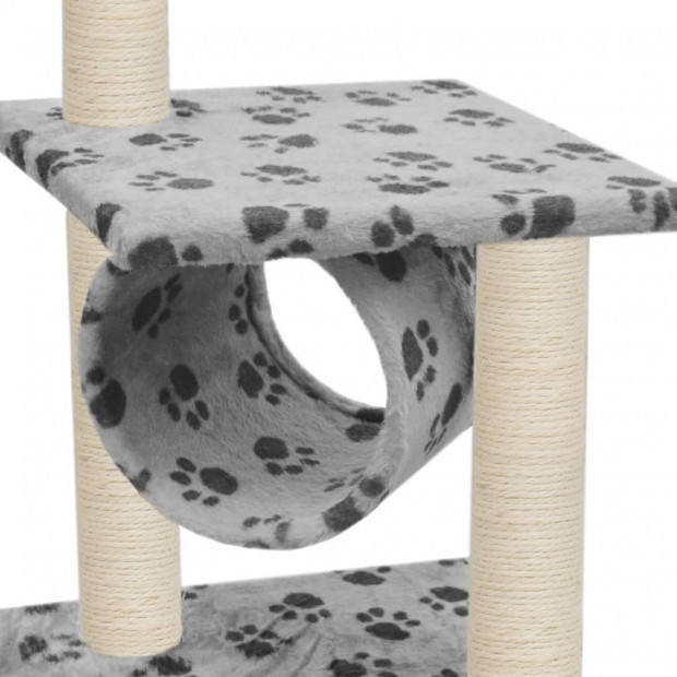 Cat Tree Sisal Scratching Posts 65 Cm Grey Paw Print Image 4