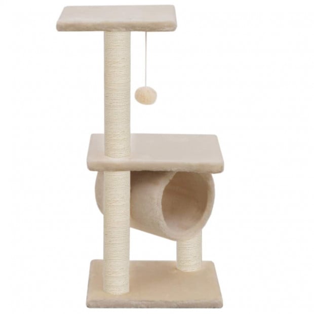 Cat Tree With Sisal Scratching Posts 65 Cm Beige Image 2