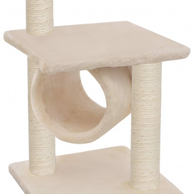 Cat Tree With Sisal Scratching Posts 65 Cm Beige Image 4