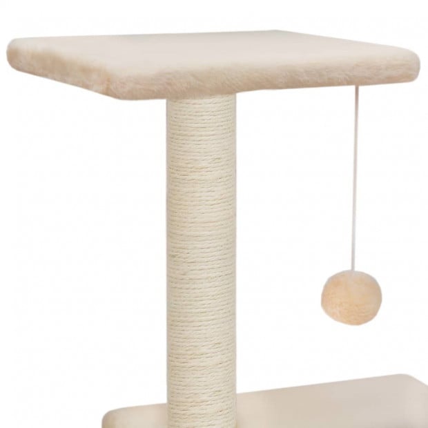 Cat Tree With Sisal Scratching Posts 65 Cm Beige Image 5