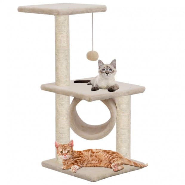 Cat Tree With Sisal Scratching Posts 65 Cm Beige