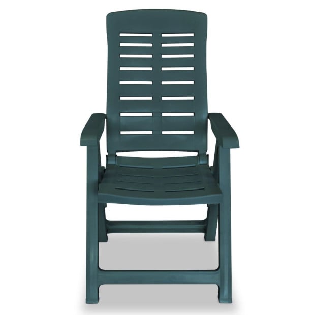 Reclining Garden Chairs 4 Pcs Plastic Green Image 4