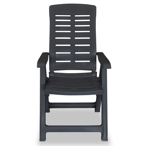 Reclining Garden Chairs 4 Pcs Plastic Anthracite Image 4