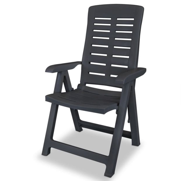 Reclining Garden Chairs 6 Pcs Plastic Anthracite Image 3