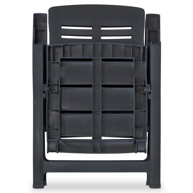 Reclining Garden Chairs 6 Pcs Plastic Anthracite Image 6