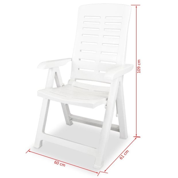 3 Piece Bistro Set Plastic White Image 11