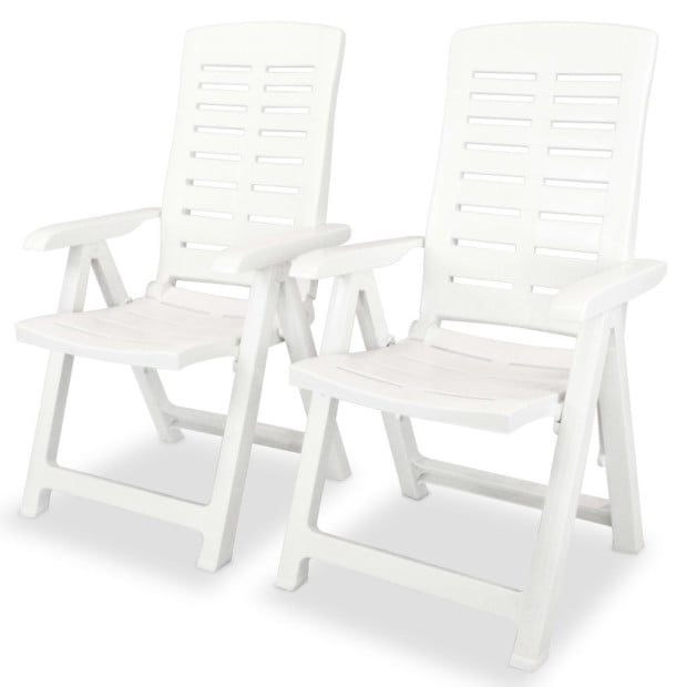 3 Piece Bistro Set Plastic White Image 4