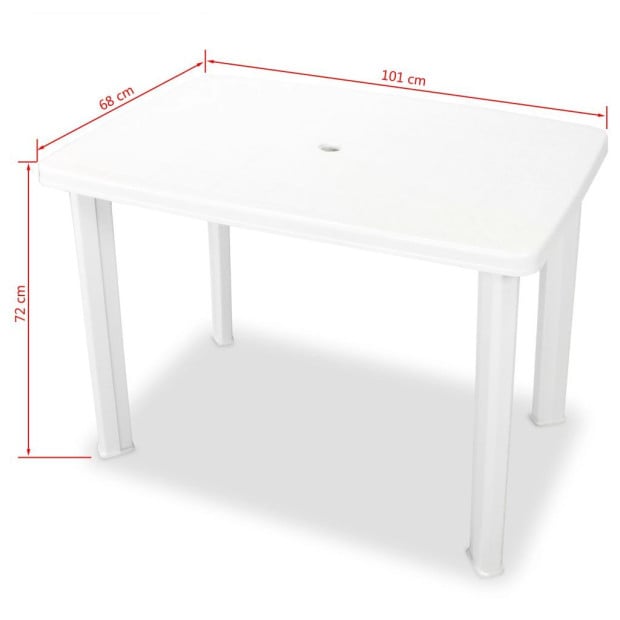 3 Piece Bistro Set Plastic White Image 10