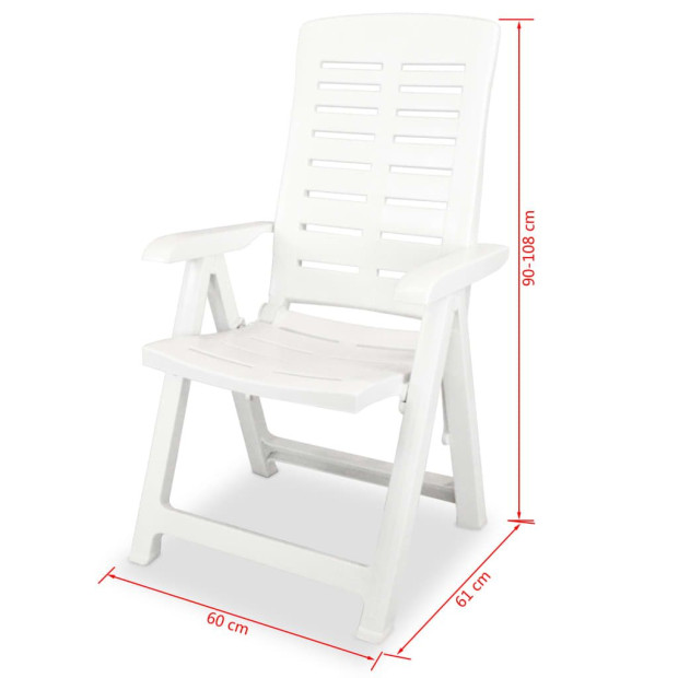 9 Piece Outdoor Dining Set Plastic White Image 11