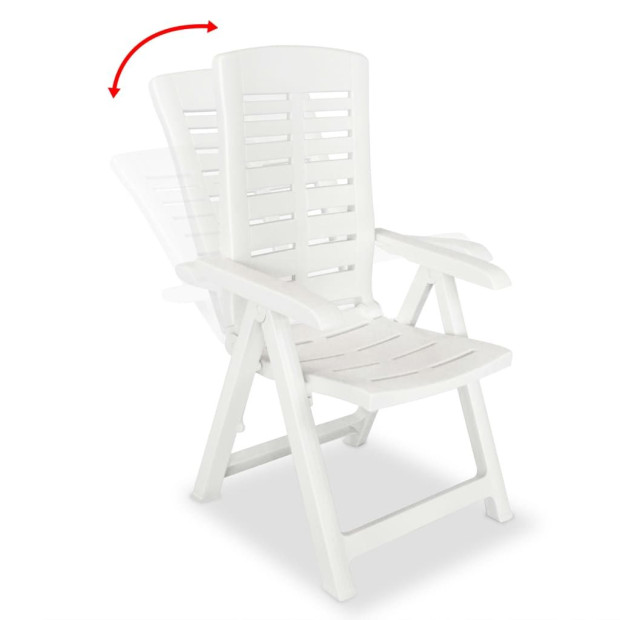 9 Piece Outdoor Dining Set Plastic White Image 4