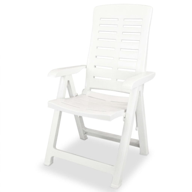 9 Piece Outdoor Dining Set Plastic White Image 5
