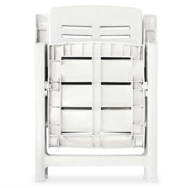 9 Piece Outdoor Dining Set Plastic White Image 7