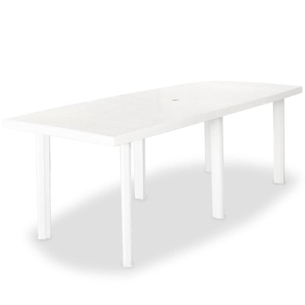 11 Piece Outdoor Dining Set Plastic White Image 2