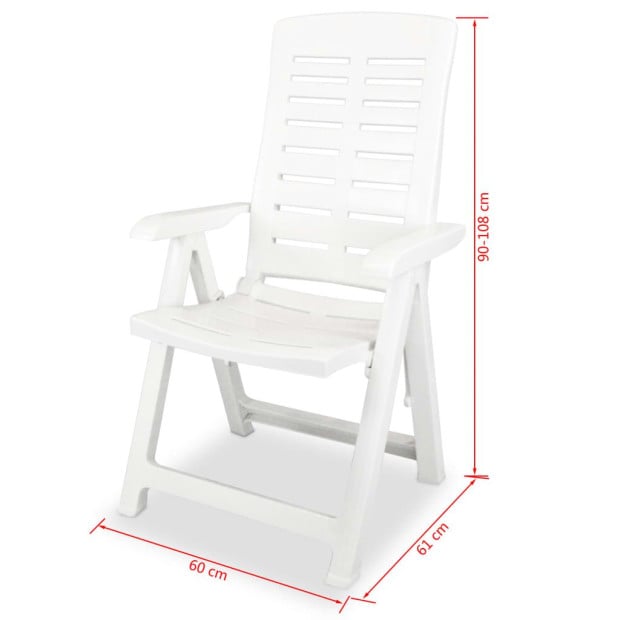 11 Piece Outdoor Dining Set Plastic White Image 11