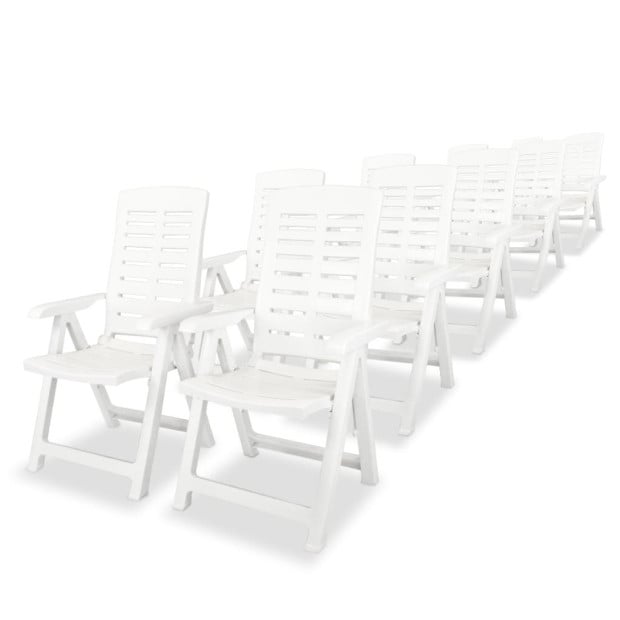 11 Piece Outdoor Dining Set Plastic White Image 3