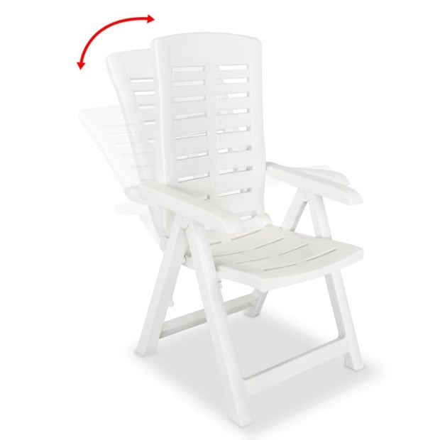 11 Piece Outdoor Dining Set Plastic White Image 4