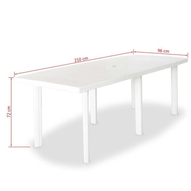 11 Piece Outdoor Dining Set Plastic White Image 10