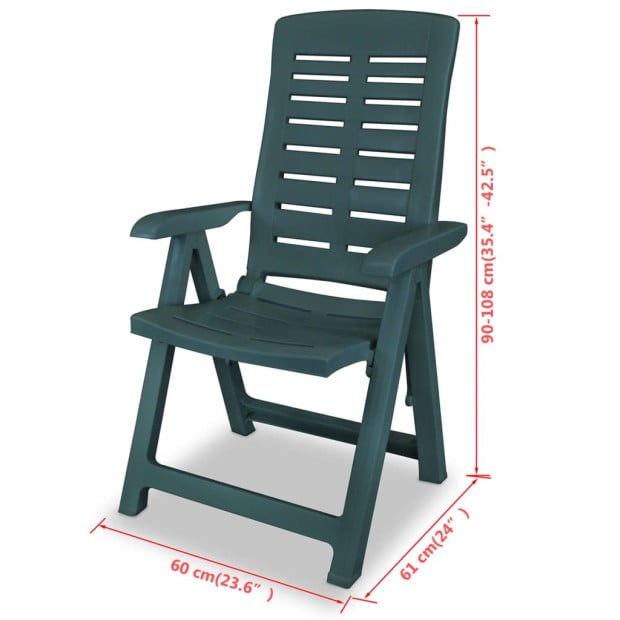 3 Piece Bistro Set Plastic Green Image 11
