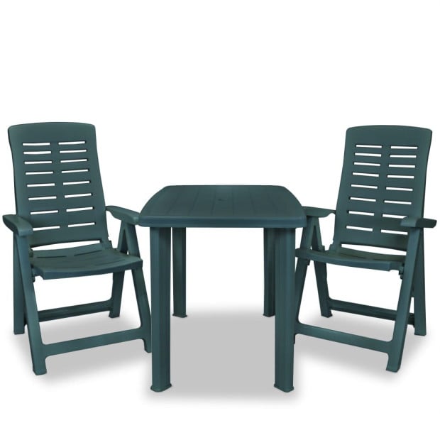 3 Piece Bistro Set Plastic Green Image 3
