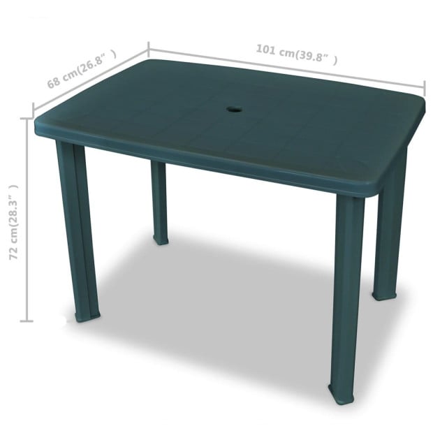 3 Piece Bistro Set Plastic Green Image 10