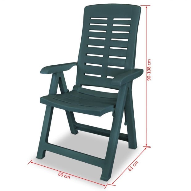 5 Piece Outdoor Dining Set Plastic Green Image 11