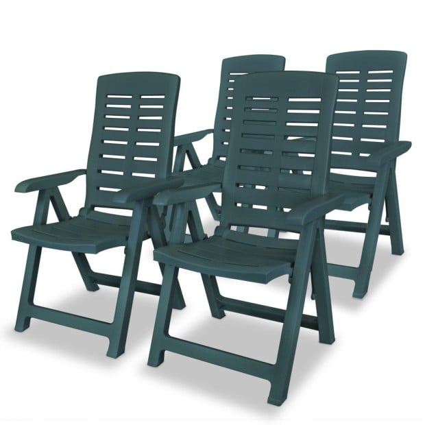 5 Piece Outdoor Dining Set Plastic Green Image 4