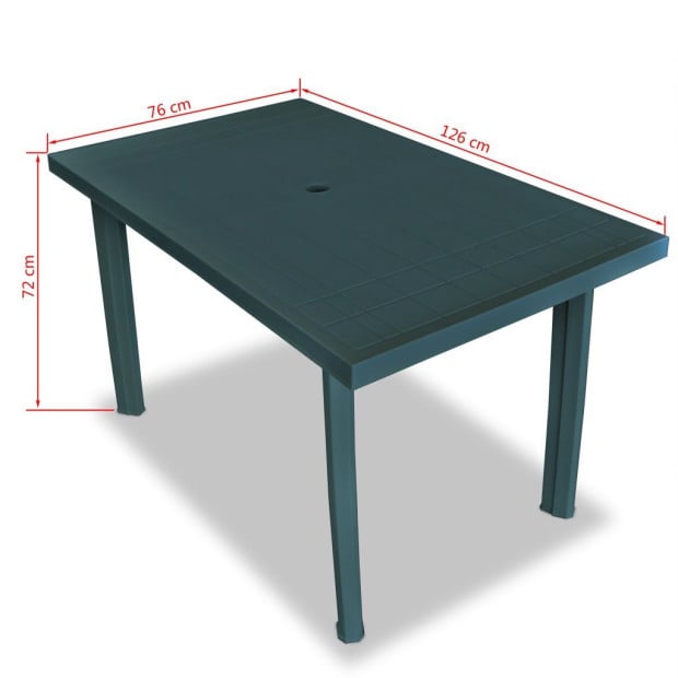 5 Piece Outdoor Dining Set Plastic Green Image 10