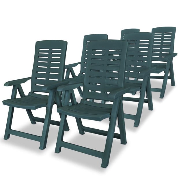 7 Piece Outdoor Dining Set Plastic Green Image 4