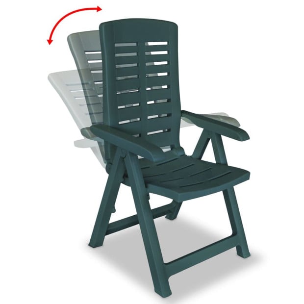 7 Piece Outdoor Dining Set Plastic Green Image 5