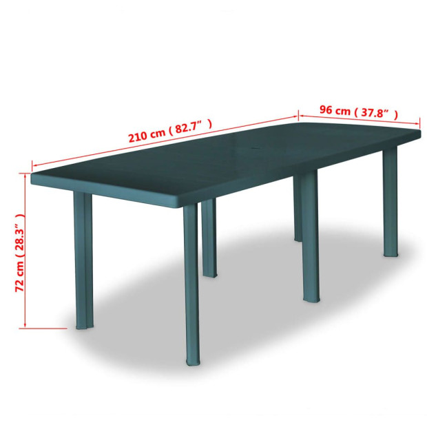 9 Piece Outdoor Dining Set Plastic Green Image 11